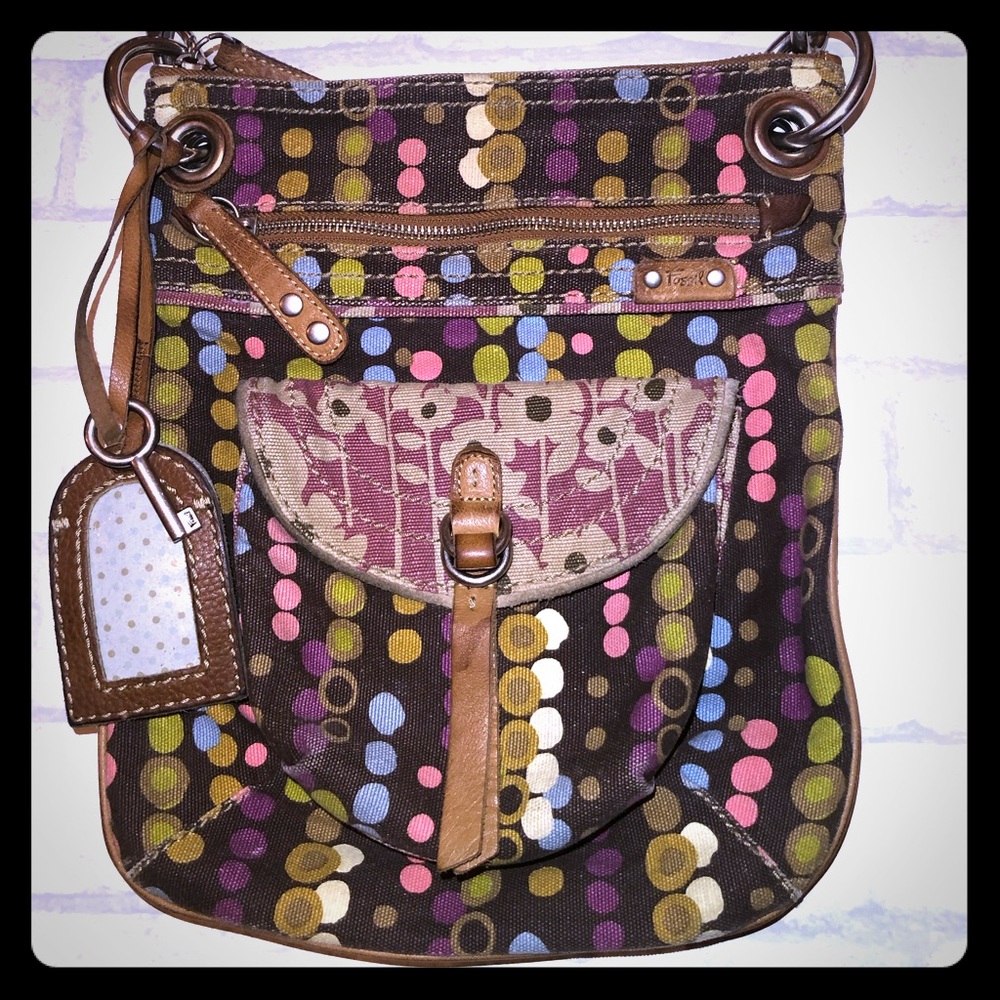 Fossil canvas crossbody bag